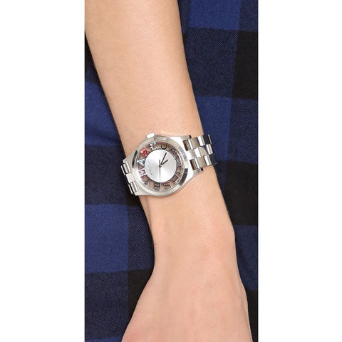Marc Jacobs Henry Skeleton Silver Dial Silver Steel Strap Watch for Women - MBM3262
