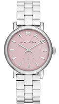 Marc Jacobs Baker Pink Dial Silver Steel Strap Watch for Women - MBM3280