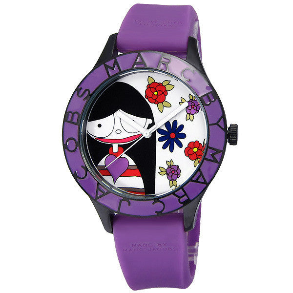  Shop Authentic Marc Jacobs Marc White Dial Purple Silicone Strap Watch for Women - MBM5514 - Luxxuri