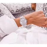 Shop Authentic Guess Tri Glitz Quartz Silver Dial Silver Mesh Bracelet Watch For Women - W1142L1 - Luxxuri