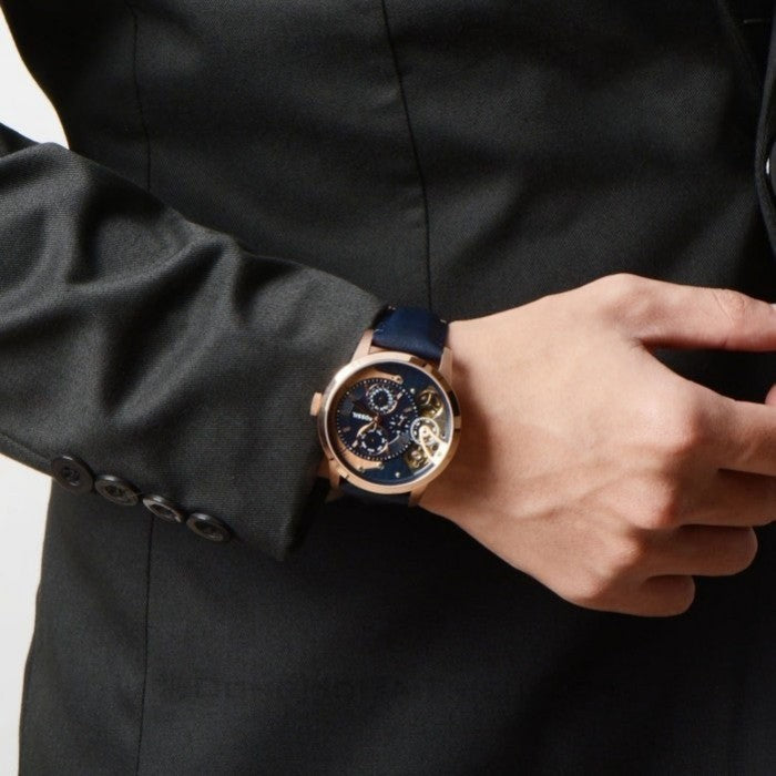  Shop Authentic Fossil Townsman Twist Skeleton Blue Dial Blue Leather Strap Watch for Men -  ME1138 - Luxxuri