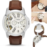  Shop Authentic Fossil Grant Twist Multi-Function White Dial Brown Leather Strap Watch for Men - ME1144 - Luxxuri