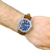 Shop Authentic Fossil Grant Twist Multifunction Blue Dial Brown Leather Strap Watch for Men - ME1161 - Luxxuri