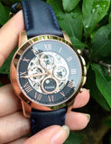  Shop Authentic Fossil Grant Automatic Blue Dial Blue Leather Strap Watch for Men - ME3029 - Luxxuri