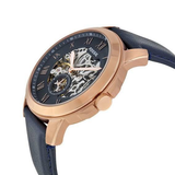  Shop Authentic Fossil Grant Automatic Skeleton Blue Dial Blue Leather Strap Watch for Men - ME3102 - Luxxuri