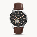  Shop Authentic Fossil Townsman Automatic Black Dial Brown Leather Strap Watch for Men - ME3061 - Luxxuri
