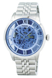  Shop Authentic Fossil Townsman Automatic Skeleton Blue Dial Silver Steel Strap Watch for Men - ME3073 - Luxxuri