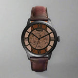  Shop Authentic Fossil Townsman Automatic Skeleton Brown Dial Brown Leather Strap Watch for Men - ME3098 - Luxxuri
