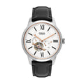  Shop Authentic Fossil Townsman Automatic White Dial Black Leather Strap Watch for Men - ME3104 - Luxxuri