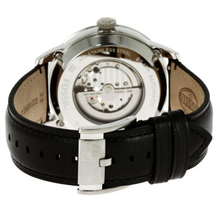  Shop Authentic Fossil Townsman Automatic White Dial Black Leather Strap Watch for Men - ME3104 - Luxxuri