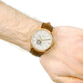  Shop Authentic Fossil Townsman Beige Dial Brown Leather Strap Watch for Men - ME3105 - Luxxuri