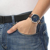  Shop Authentic Fossil Townsman Automatic Blue Dial Brown Leather Strap Watch for Men - ME3110 - Luxxuri