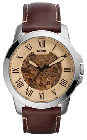  Shop Authentic Fossil Grant Chronograph Cream Dial Brown Leather Strap Watch for Men - ME3122 - Luxxuri