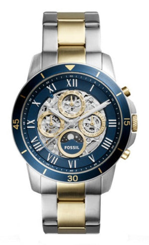  Shop Authentic Fossil Grant Sport Automatic Skeleton Blue Dial Two Tone Steel Strap Watch for Men - ME3141 - Luxxuri