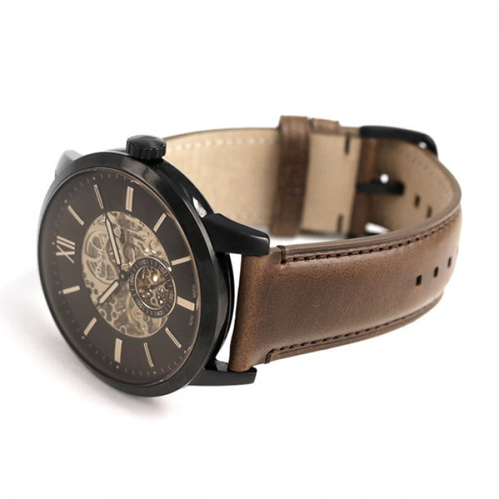  Shop Authentic Fossil Townsman Automatic Black Dial Brown Leather Strap Watch for Men - ME3155 - Luxxuri