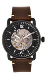  Shop Authentic Fossil Commuter Automatic Black Dial Brown Leather Strap Watch for Men - ME3158 - Luxxuri