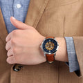  Shop Authentic Fossil Neutra Automatic Luggage Skeleton Blue Dial Brown Leather Strap Watch for Men - ME3160 - Luxxuri