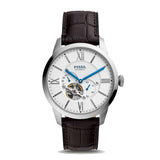  Shop Authentic Fossil Townsman Automatic Chronograph White Dial Blue Leather Strap Watch for Men - ME3167 - Luxxuri
