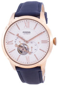  Shop Authentic Fossil Townsman Automatic White Dial Navy Blue Leather Strap Watch for Men - ME3171 - Luxxuri