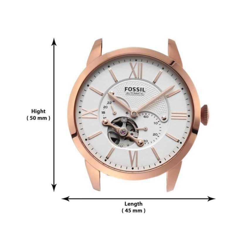  Shop Authentic Fossil Townsman Automatic White Dial Navy Blue Leather Strap Watch for Men - ME3171 - Luxxuri