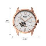  Shop Authentic Fossil Townsman Automatic White Dial Navy Blue Leather Strap Watch for Men - ME3171 - Luxxuri
