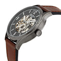  Shop Authentic Fossil Forrester Luggage Automatic Skeleton Blue Dial Brown Leather Strap Watch for Men - ME3179 - Luxxuri