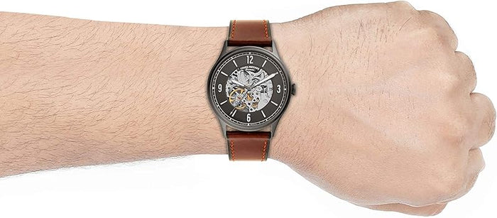  Shop Authentic Fossil Forrester Automatic Skeleton Grey Dial Brown Leather Strap Watch for Men - ME3178 - Luxxuri