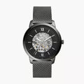  Shop Authentic Fossil Neutra Automatic Skeleton Black Dial Grey Mesh Strap Watch for Men - ME3185 - Luxxuri