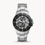  Shop Authentic Fossil FB-01 Automatic Skeleton Black Dial Silver Steel Strap Watch for Men - ME3190 - Luxxuri
