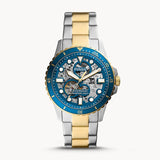  Shop Authentic Fossil FB-01 Automatic Skeleton Blue Dial Two Tone Steel Strap Watch for Men - ME3191 - Luxxuri