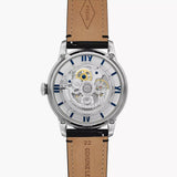  Shop Authentic Fossil Townsman Automatic Skeleton Blue Dial Black Leather Strap Watch for Men - ME3200 - Luxxuri