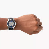  Shop Authentic Fossil Townsman Automatic Skeleton Blue Dial Black Leather Strap Watch for Men - ME3200 - Luxxuri