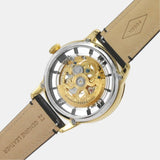  Shop Authentic Fossil Townsman Automatic Skeleton Black Dial Black Leather Strap Watch for Men - ME3210 - Luxxuri