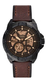  Shop Authentic Fossil Bronson Automatic Skeleton Black Dial Brown Leather Strap Watch for Men - ME3219 - Luxxuri