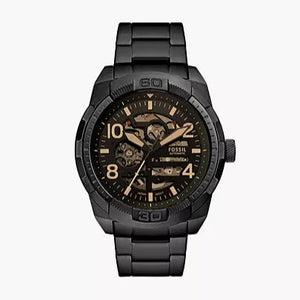  Shop Authentic Fossil Bronson Automatic Skeleton Black Dial Black Steel Strap Watch for Men - ME3256 - Luxxuri