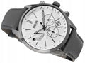  Shop Authentic Hugo Boss Grand Prix White Dial Grey Leather Strap Watch for Men - 1513633 - Luxxuri