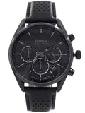  Shop Authentic Hugo Boss Champion Black Dial Black Leather Strap Watch for Men - 1513880 - Luxxuri
