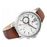  Shop Authentic Tommy Hilfiger Landon Chronograph White Dial Brown Leather Strap Watch for Men - 1791531 - Luxxuri