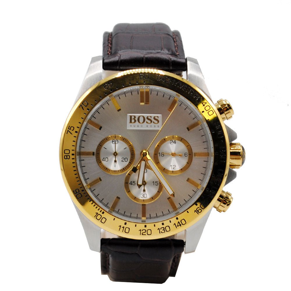  Shop Authentic Hugo Boss Ikon White Dial Brown Leather Strap Watch for Men - 1513174 - Luxxuri