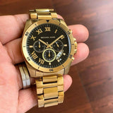  Shop Authentic Michael Kors Brecken Chronograph Quartz Black Dial Gold Steel Strap Watch For Men - MK8481 - Luxxuri
