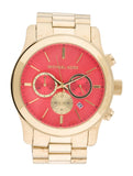  Shop Authentic Michael Kors Runway Quartz Orange Dial Gold Steel Strap Watch For Women - MK5930 - Luxxuri