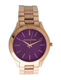  Shop Authentic Michael Kors Slim Runway Purple Dial Rose Gold Steel Strap Watch for Women - MK3293 - Luxxuri