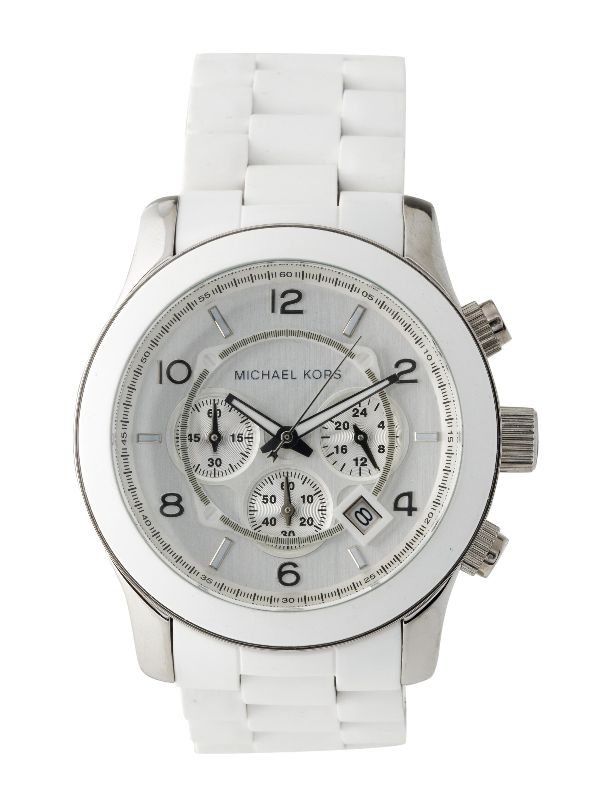 Shop Authentic Michael Kors Oversize White Dial White Steel Strap Watch for Men - MK8108 - Luxxuri
