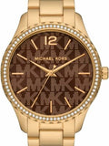  Shop Authentic Michael Kors Layton Chronograph Brown Dial Gold Steel Strap Watch For Women - MK7296 - Luxxuri