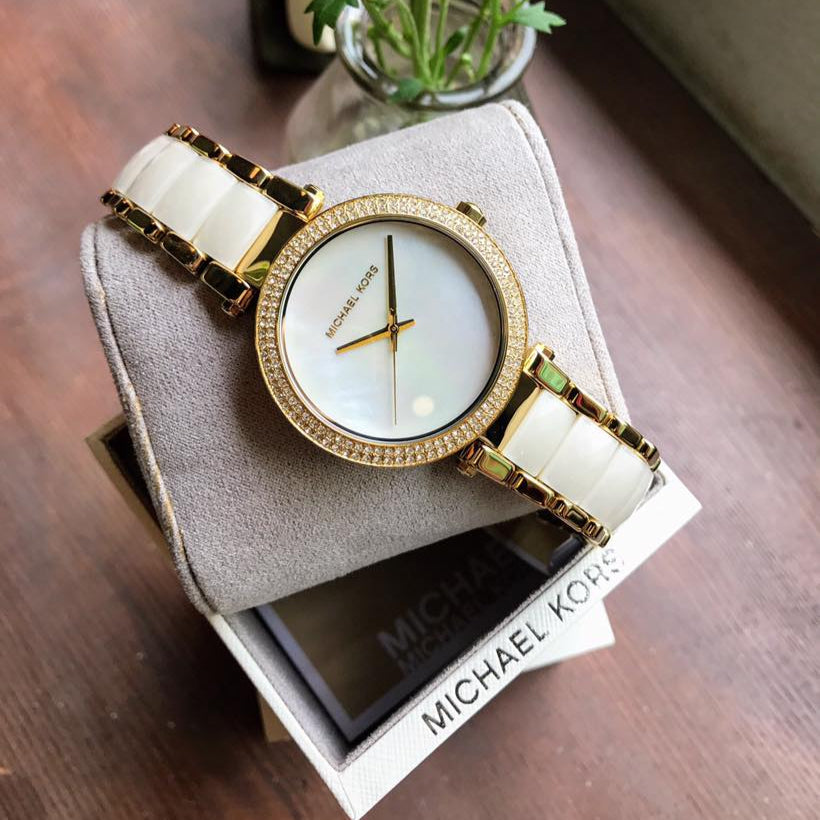  Shop Authentic Michael Kors Parker Mother of Pearl Dial Two Tone Steel Strap Watch for Women - MK6400 - Luxxuri