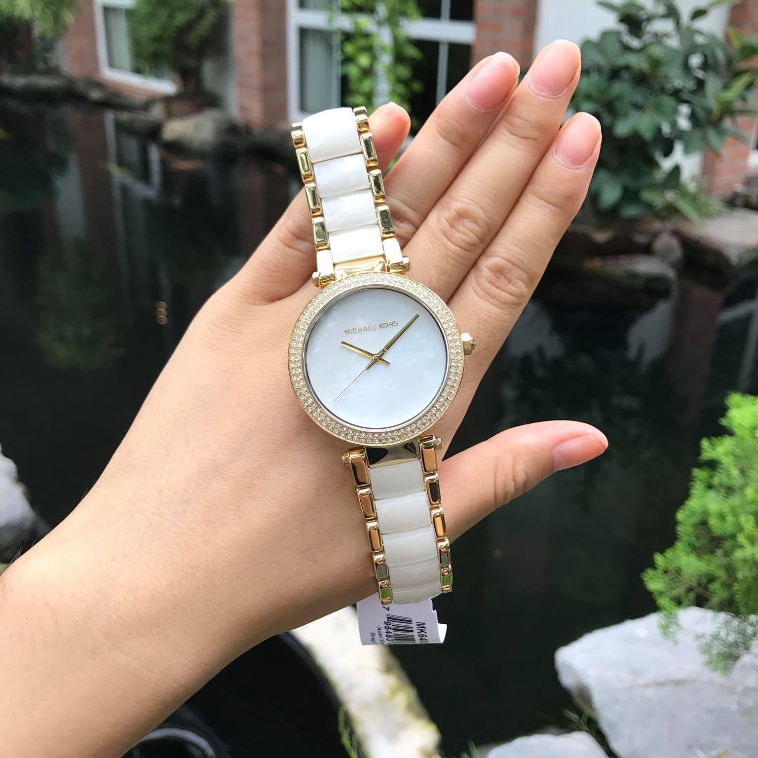  Shop Authentic Michael Kors Parker Mother of Pearl Dial Two Tone Steel Strap Watch for Women - MK6400 - Luxxuri