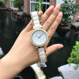  Shop Authentic Michael Kors Parker Mother of Pearl Dial Two Tone Steel Strap Watch for Women - MK6400 - Luxxuri
