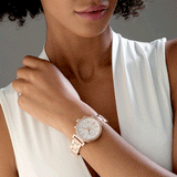  Shop Authentic Michael Kors Sofie Chronograph Mother of Pearl White Dial Rose Gold Steel Strap Watch For Women - MK6576 - Luxxuri