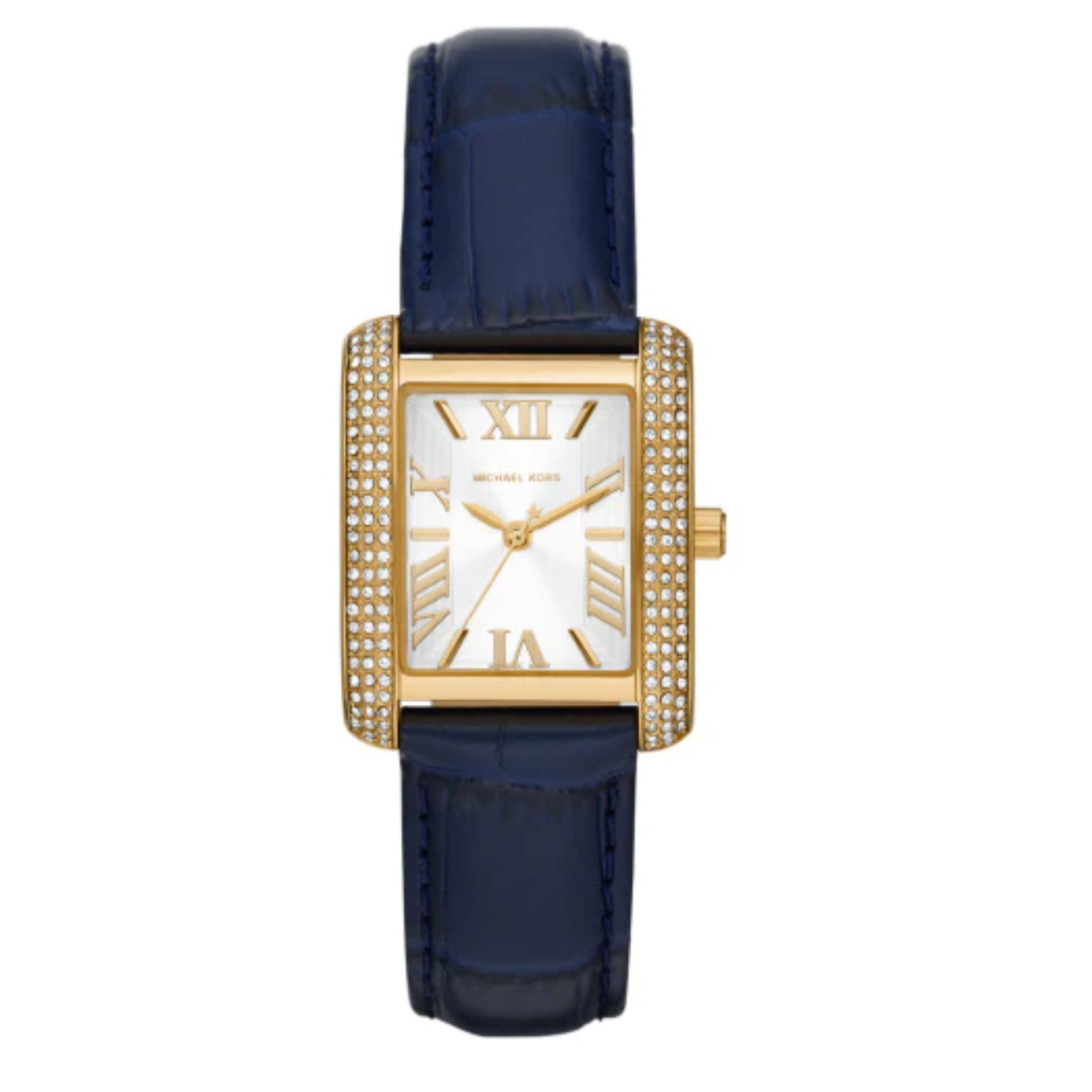  Shop Authentic Michael Kors Emery Quartz Diamond Silver Dial Blue Leather Strap Watch For Women - MK2982 - Luxxuri