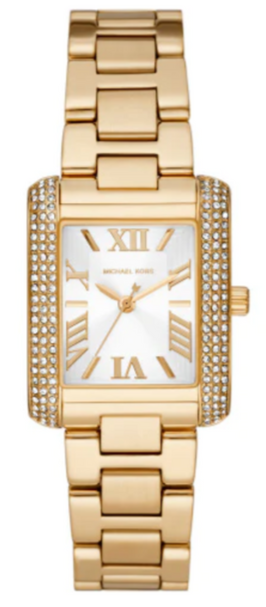  Shop Authentic Michael Kors Emery Three-Hand Crystals Silver Dial Gold Steel Strap Watch for Women - MK4640 - Luxxuri